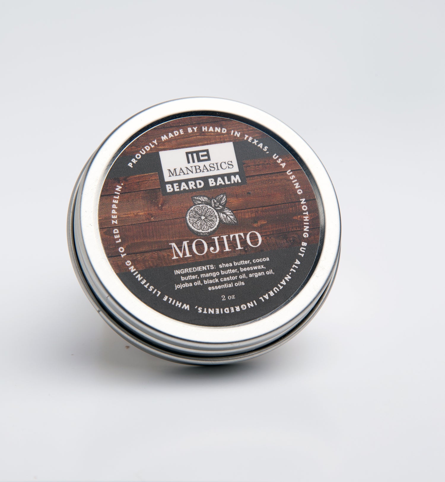 Mojito Beard Balm with Peppermint, Lime, and Rosemary Essential Oils