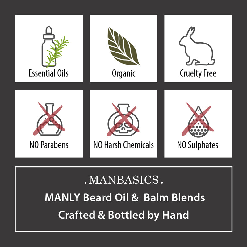 ManBasics Beard Oils are free of parabens and sulphates